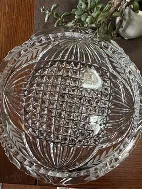 Vintage Lead Crystal 6” Ashtray